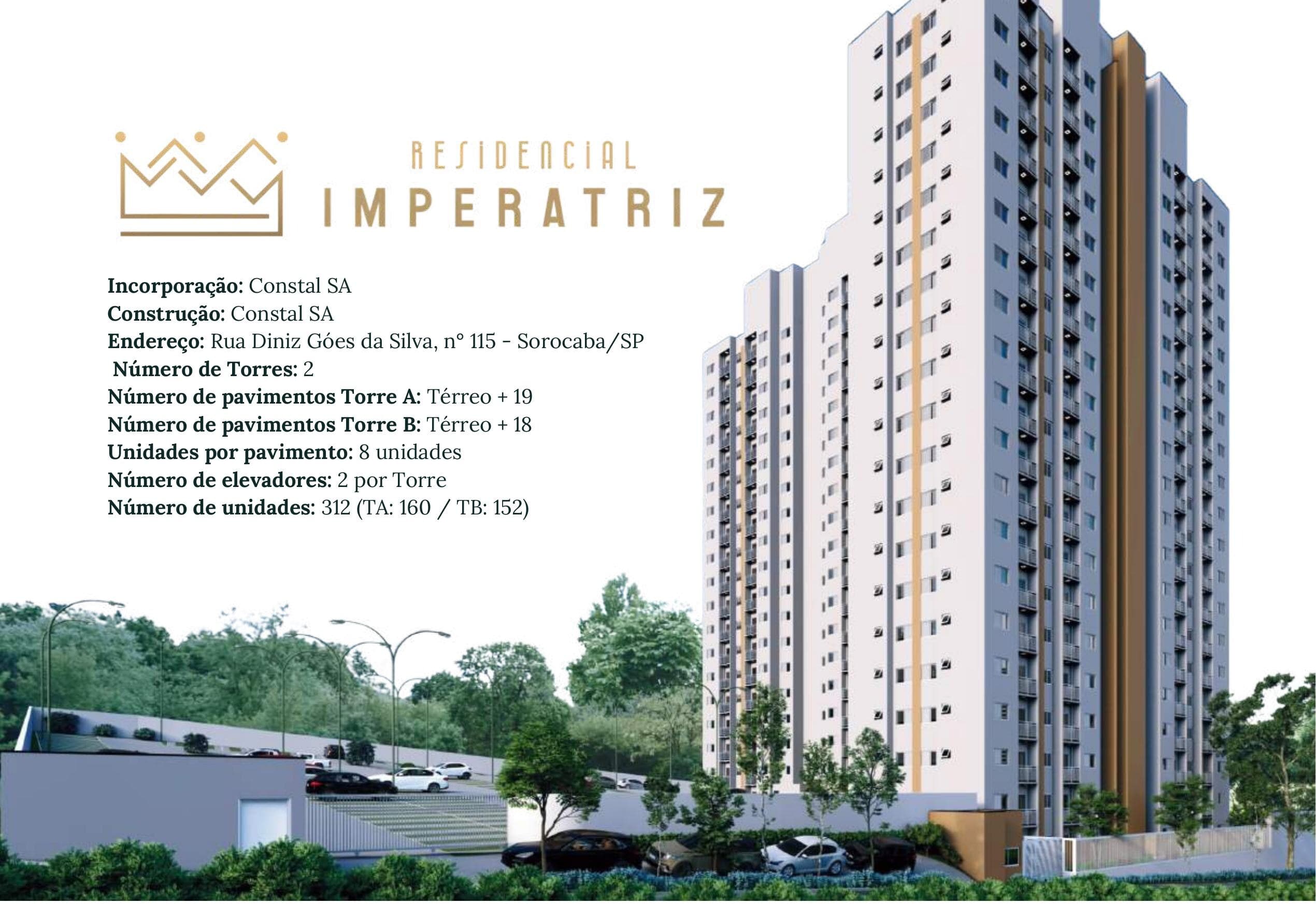 Perspectiva ilustrada das torres do Residencial Imperatriz